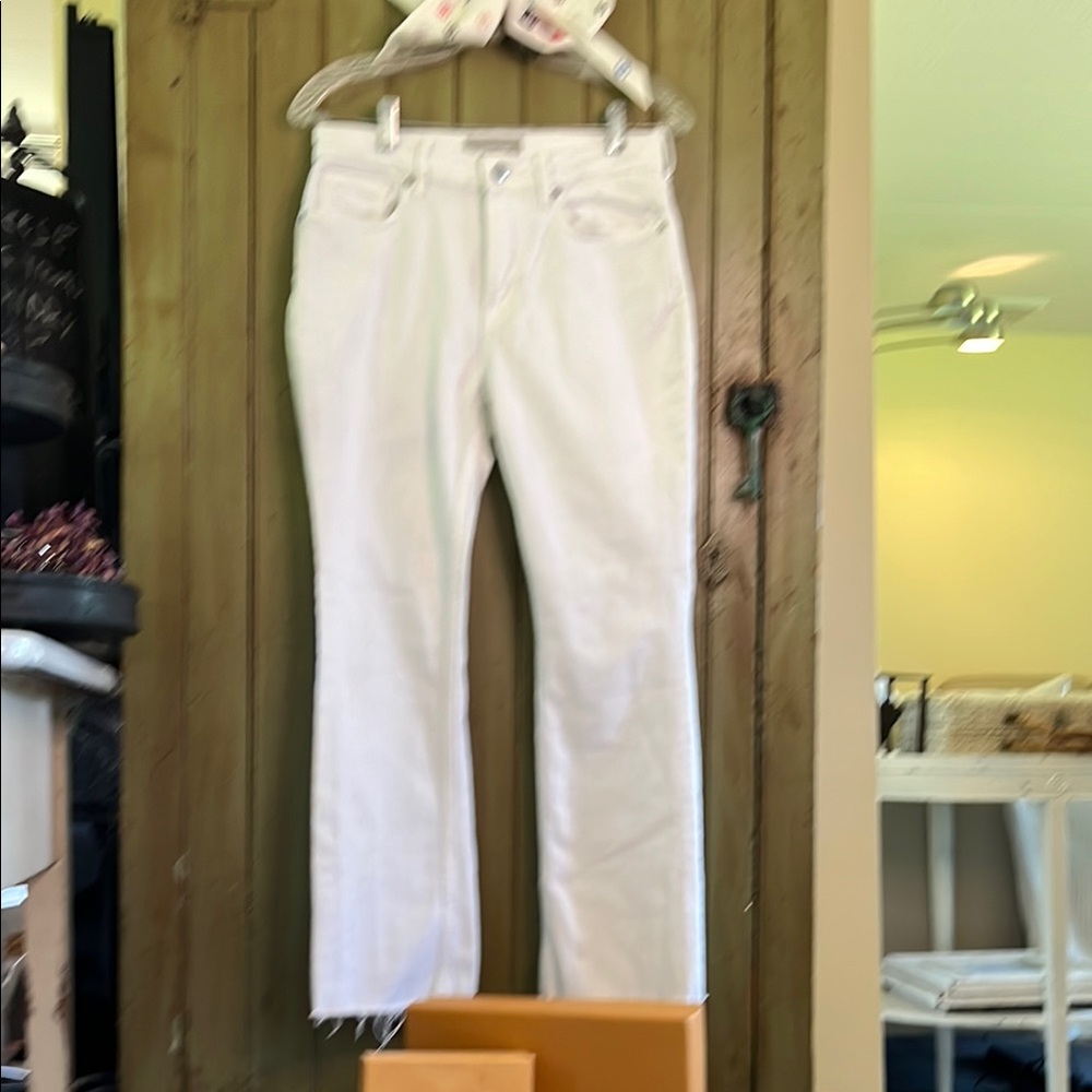 Everlane White Straight Leg cropped Jeans